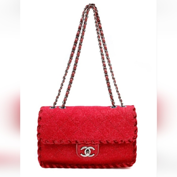 CHANEL Handbags - Chanel classic flap red flet shoulder bag